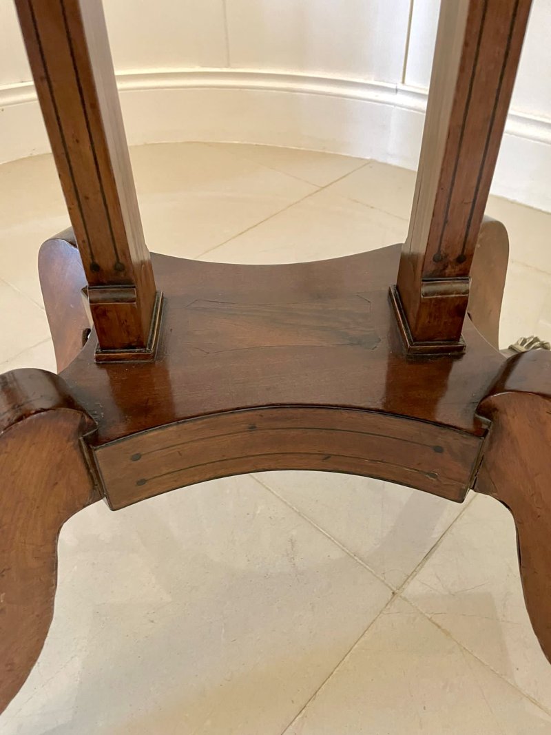 Quality Antique Regency Mahogany Inlaid Card/Side Table - Image 13